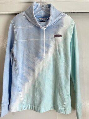 Vineyard Vines French Terry Tie Dye Sweatshirt Size S Blue Green Pullover Cotton